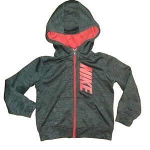 Nike Kids Baby Size 18-24 months Dri-Fit Full-Zip Hoodie Jacket Red/Gray